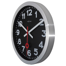 35cm Black NeXtime Station Metal Wall Clock